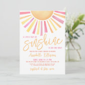 Little Ray Of Sunshine Boho Baby Shower 招待状 (スタンド正面)