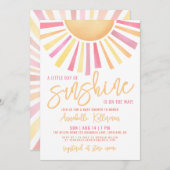 Little Ray Of Sunshine Boho Baby Shower 招待状 (正面/裏面)