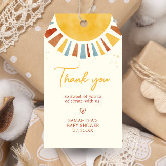 Little Ray of Sunshine Boho Baby Shower Favor Tags ギフトタグ
