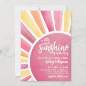 Little Ray Of Sunshine Boho Baby Shower Invitation 招待状 (正面)