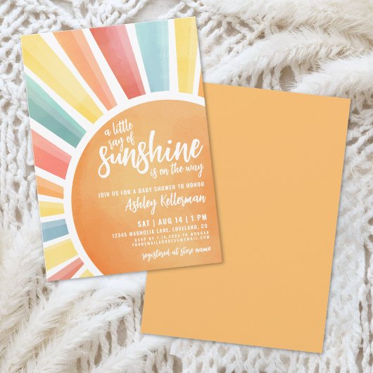 Little Ray Of Sunshine Boho Baby Shower Invitation 招待状