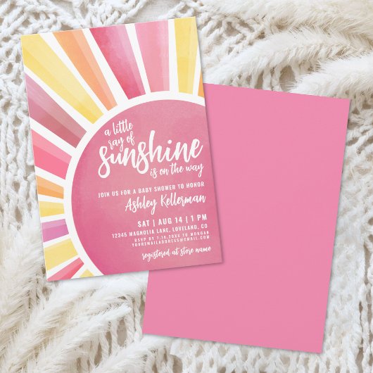 Little Ray Of Sunshine Boho Baby Shower Invitation 招待状