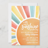 Little Ray Of Sunshine Boho Baby Shower Invitation 招待状 (正面)