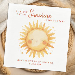 Little Ray of Sunshine Boho Cute Sun Baby Shower スタンダードランチョンナプキン