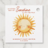 Little Ray of Sunshine Boho Cute Sun Baby Shower フェイバータグ (裏面)