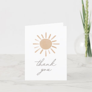 Little Ray of Sunshine Boho Girl Baby Shower サンキューカード
