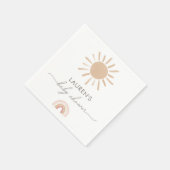 Little Ray of Sunshine Boho Girl Baby Shower スタンダードカクテルナプキン (角)