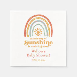 Little Ray of Sunshine Boho Rainbow Baby Shower スタンダードカクテルナプキン