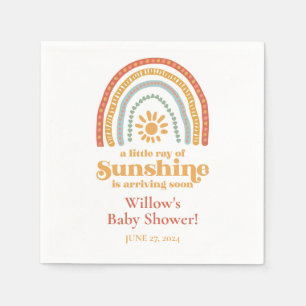 Little Ray of Sunshine Boho Rainbow Baby Shower スタンダードカクテルナプキン