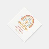 Little Ray of Sunshine Boho Rainbow Baby Shower スタンダードカクテルナプキン (角)