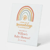 Little Ray of Sunshine Boho Rainbow Baby Shower 台座サイン (正面)