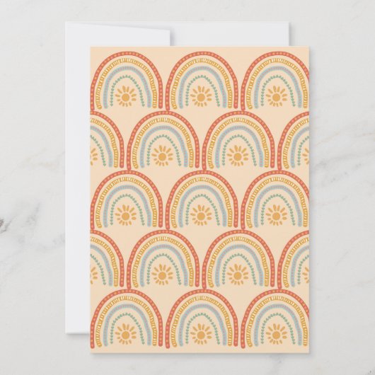 Little Ray of Sunshine Boho Rainbow Baby Shower 招待状 (裏面)