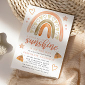 Little Ray Of Sunshine Boho Rainbow Baby Shower 招待状