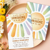Little Ray Of Sunshine Boho Rainbow Baby Shower 招待状