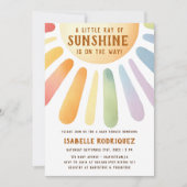 Little Ray Of Sunshine Boho Rainbow Baby Shower 招待状 (正面)
