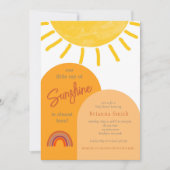 Little Ray of Sunshine Boho Rainbow Baby Shower In 招待状 (正面)