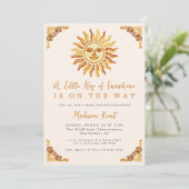 Little Ray of Sunshine Boho Sun Baby Shower 招待状 (スタンド正面)