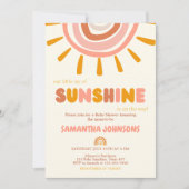Little Ray of Sunshine Boho Sun Baby Shower 招待状 (正面)