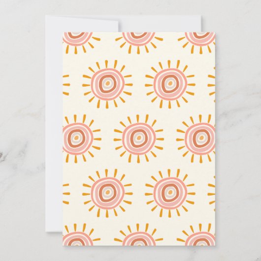 Little Ray of Sunshine Boho Sun Baby Shower 招待状 (裏面)