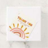 Little Ray of Sunshine Boho Sun Baby Shower Square フェイバータグ (インサイチュ)