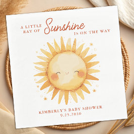 Little Ray of Sunshine Boho Sun Cute Baby Shower スタンダードカクテルナプキン
