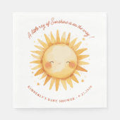 Little Ray of Sunshine Boho Sun Cute Baby Shower スタンダードランチョンナプキン (正面)