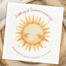 Little Ray of Sunshine Boho Sun Cute Baby Shower スタンダードランチョンナプキン