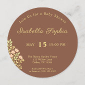 Little Ray of Sunshine Boho Sun Floral Terracotta  招待状 (裏面)