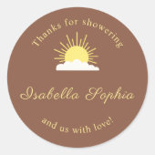 Little Ray of Sunshine Boho Terracotta  ラウンドシール (正面)