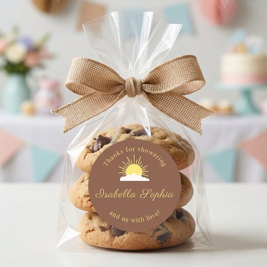 Little Ray of Sunshine Boho Terracotta  ラウンドシール