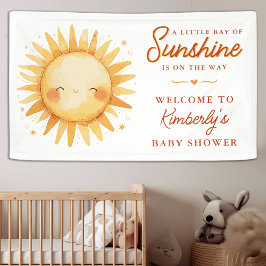 Little Ray Of Sunshine Boho Welcome Baby Shower 横断幕