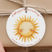 Little Ray of Sunshine Cute Boho Sun Baby Shower フェイバータグ