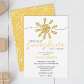 Little Ray Of Sunshine Line Art Sun Baby Shower 招待状