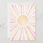 Little Ray Of Sunshine Pink Boho Baby Shower 招待状 (裏面)