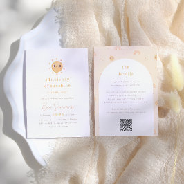 Little Ray of Sunshine QRガールベイビーシャワー 招待状