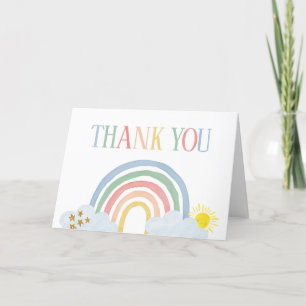 Little Ray of Sunshine Rainbow Baby Shower サンキューカード