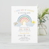 Little Ray of Sunshine Rainbow Baby Shower 招待状 (スタンド正面)