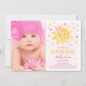 Little Ray of Sunshine Waterカラー誕生日 招待状 (正面)