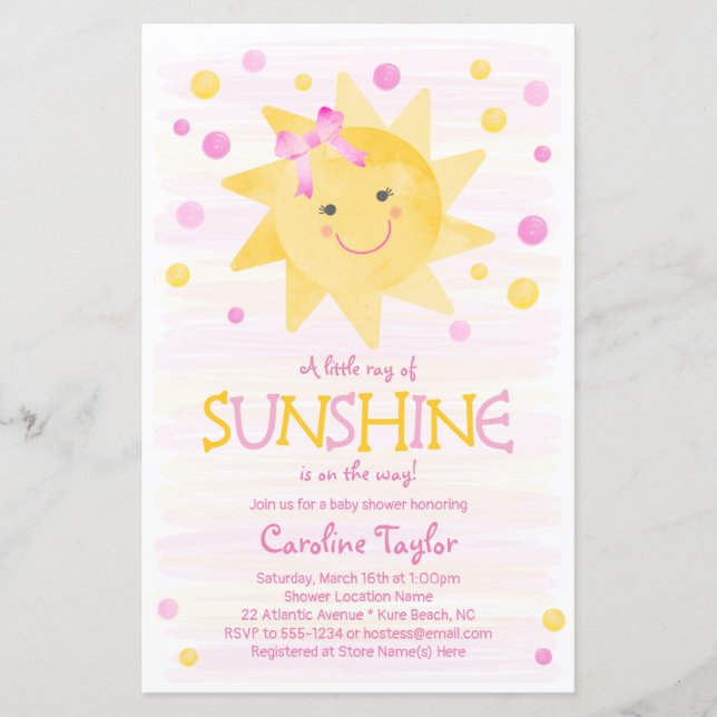 Little Ray of Sunshine Water Colorベビーシャワー (正面)