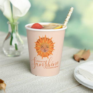 Little Ray of Sunshine Water Colorベビーシャワー 紙コップ
