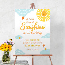 Little Ray Sunshine Baby Shower Foam Boardの看板