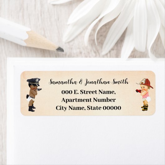 Little Recruit Baby Shower Return Address Label ラベル (インサイチュ)