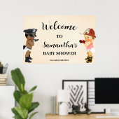 Little Recruit on the Way Welcome Baby Shower Sign ポスター (ホームオフィス)