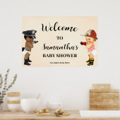 Little Recruit on the Way Welcome Baby Shower Sign ポスター (キッチン)