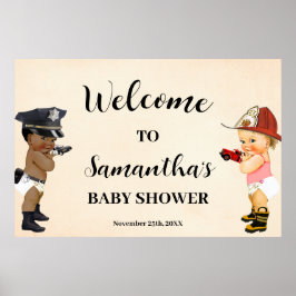 Little Recruit on the Way Welcome Baby Shower Sign ポスター