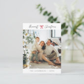 Little Red Bow, Modern Minimalist Family Photo ポストカード (スタンド正面)