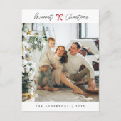 Little Red Bow, Modern Minimalist Family Photo ポストカード (正面)