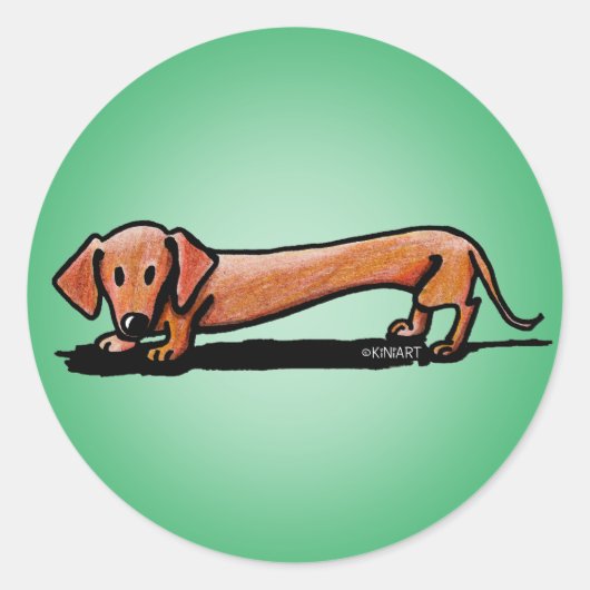 Little Red Doxie Stickers ラウンドシール (正面)