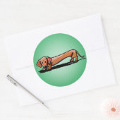 Little Red Doxie Stickers ラウンドシール (封筒)