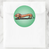 Little Red Doxie Stickers ラウンドシール (バッグ)